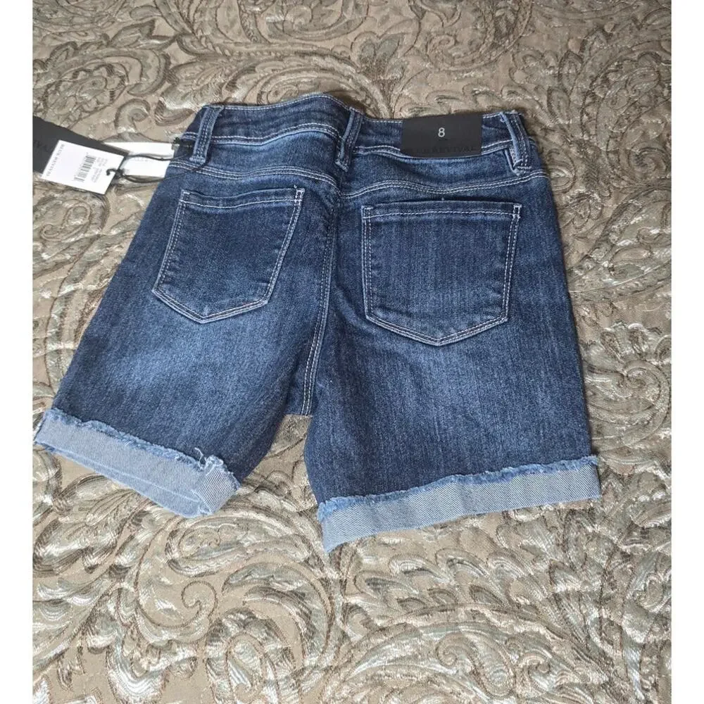 Blue Revival - Folie Flip Cuff Midi Denim Short Size 8